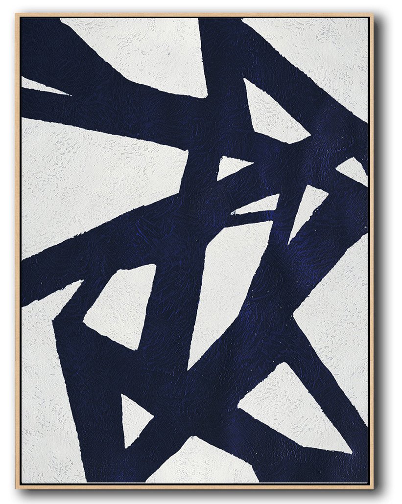 Buy Hand Painted Navy Blue Abstract Painting Online - New Abstract Painting Huge